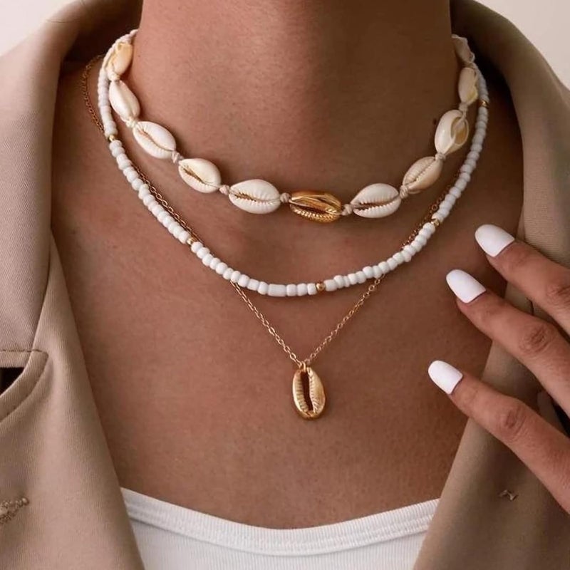 Nackiy Handmade Sea Shell Necklace for Women Summer Adjustable Natural Shell Collar Necklace - Image 4